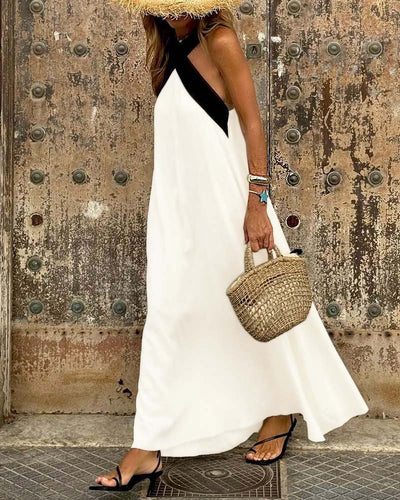 SIENNA | Elegant Dress with Exposed Back and Trendy Cross Neckline