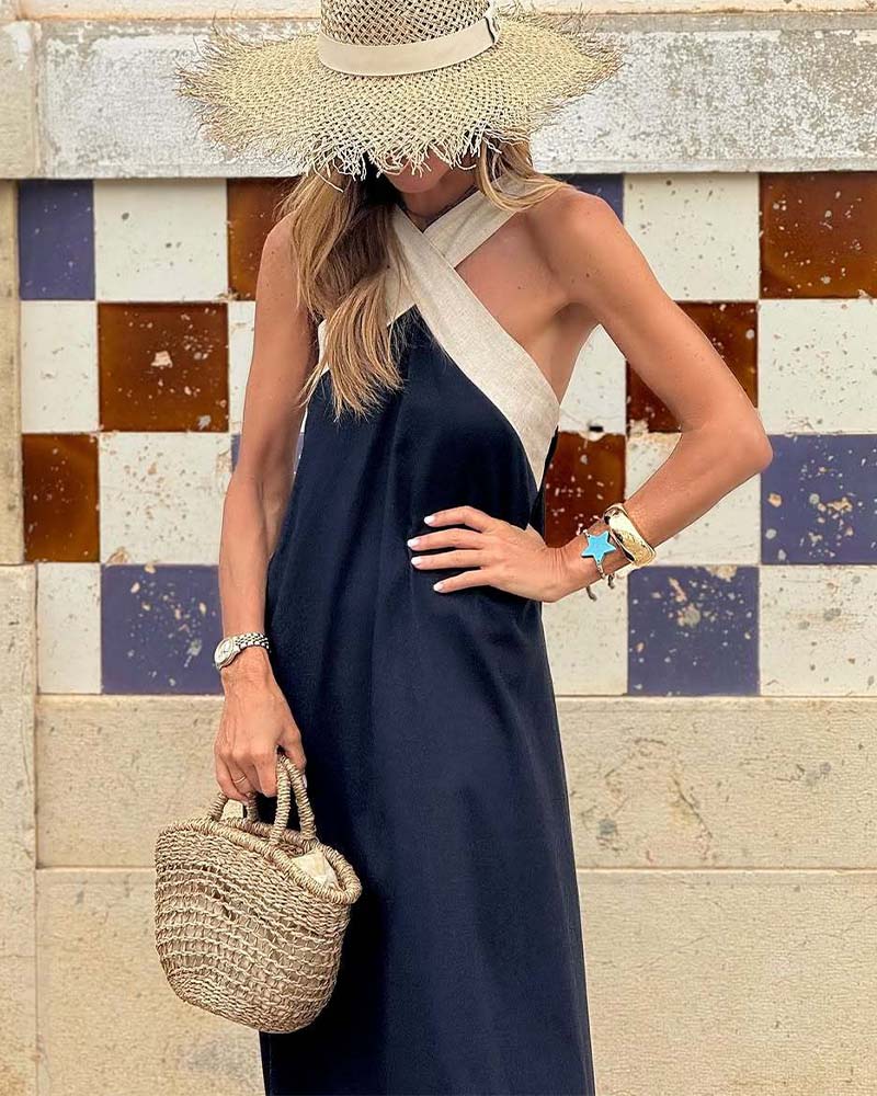 SIENNA | Elegant Dress with Exposed Back and Trendy Cross Neckline