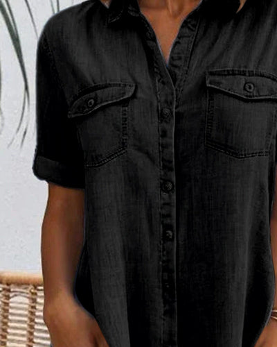 Casual Denim Shirt Dress