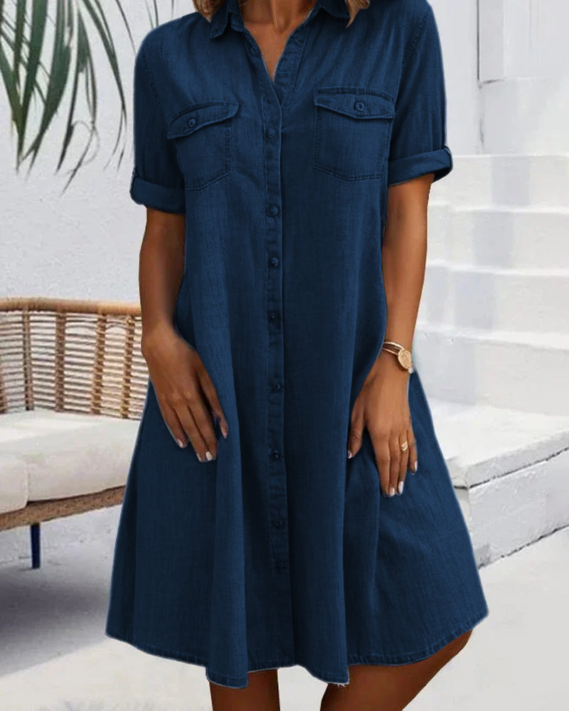 Casual Denim Shirt Dress