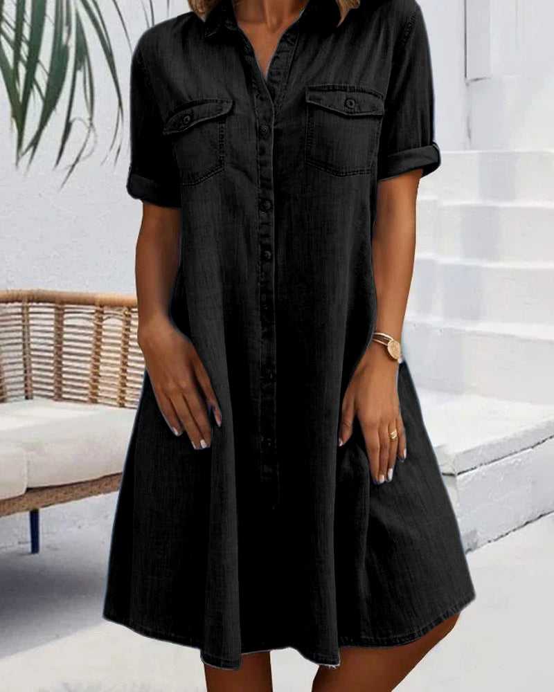 Casual Denim Shirt Dress
