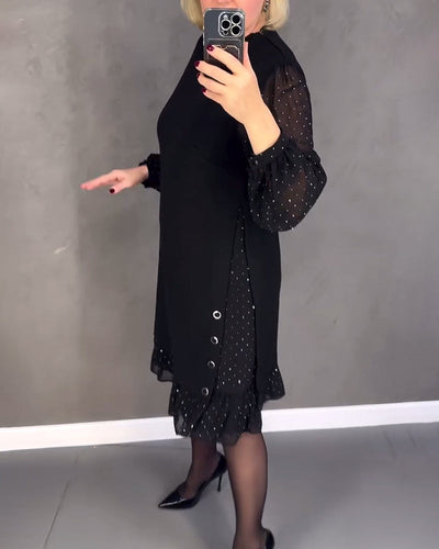 ELIANA | Elegant Dress with Sheer Sleeves and Flattering Cut for Autumn Occasions
