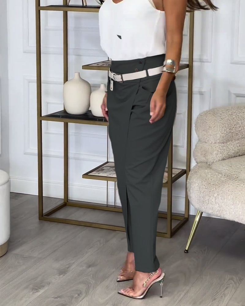 Katerina™  Patchwork Pants with Belt