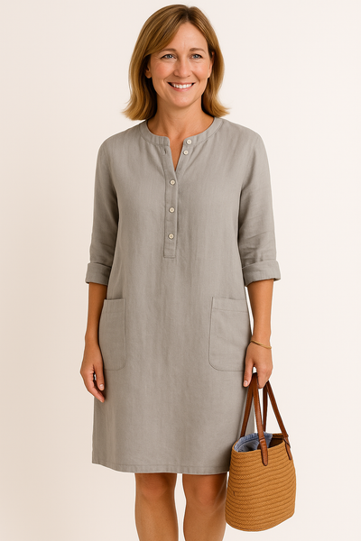 Long Sleeve Linen Dress