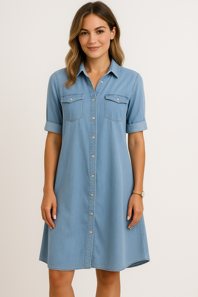Casual Denim Shirt Dress