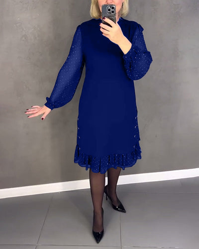 ELIANA | Elegant Dress with Sheer Sleeves and Flattering Cut for Autumn Occasions
