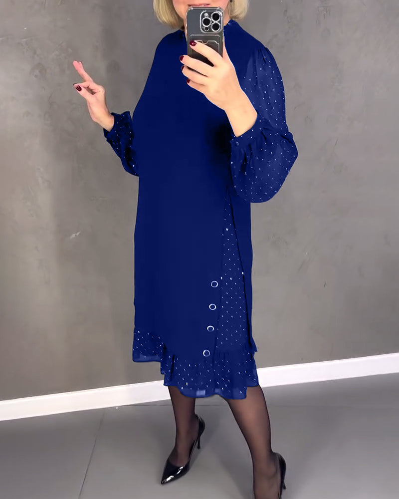 ELIANA | Elegant Dress with Sheer Sleeves and Flattering Cut for Autumn Occasions