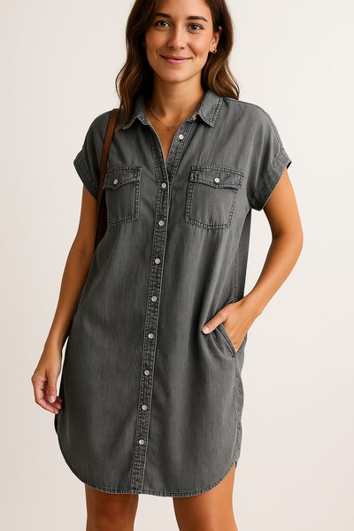 Modern Denim Shirt Dress