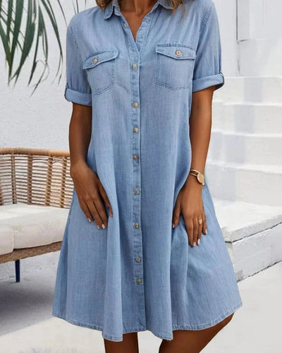 Casual Denim Shirt Dress