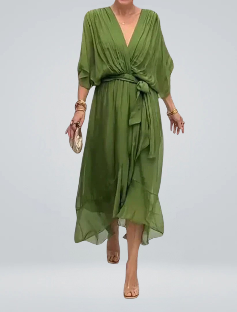 GENEVA | Elegant Long Dress with Feminine Neckline