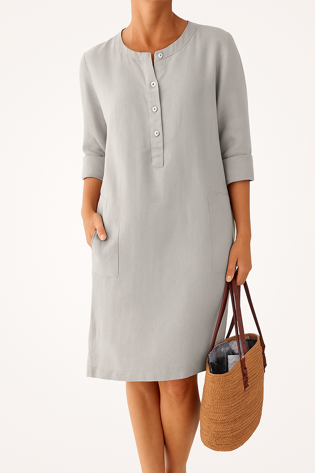 Long Sleeve Linen Dress