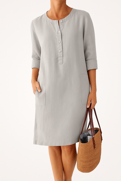Long Sleeve Linen Dress