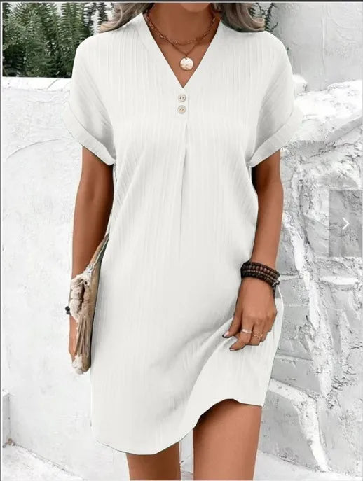 Elaine™  Elegant V-Neck Midi Dress