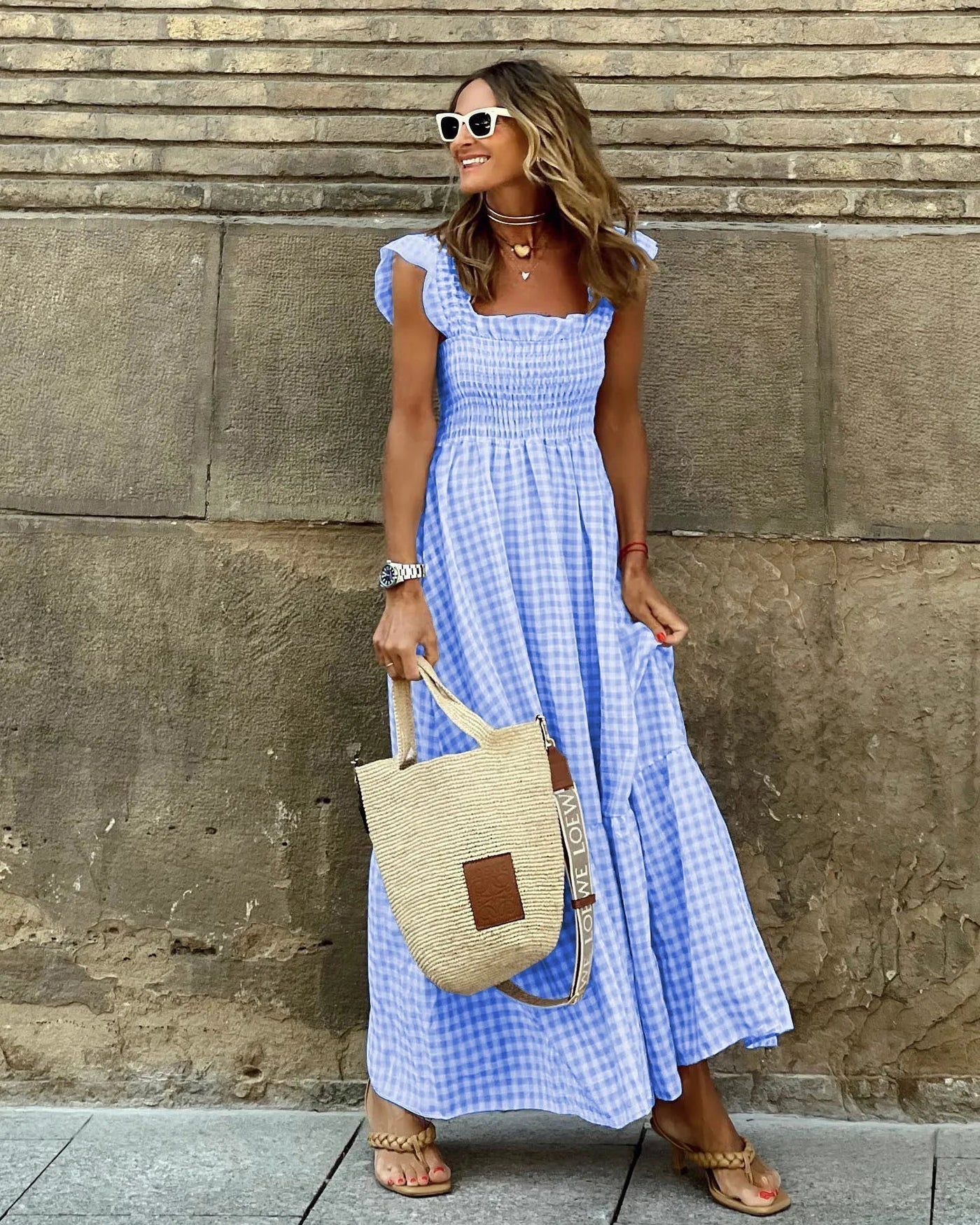 FRANCESCA | Check Dress with Retro Cut for Instant Elegance and Everyday Comfort