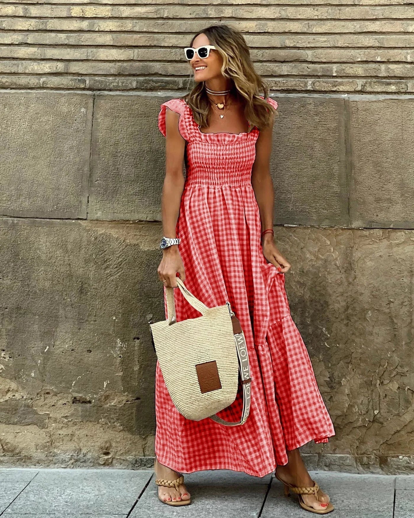 FRANCESCA | Check Dress with Retro Cut for Instant Elegance and Everyday Comfort