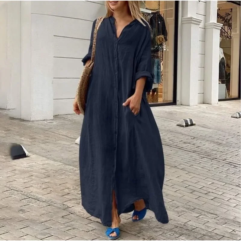 Oversized Linen Shirt Dress