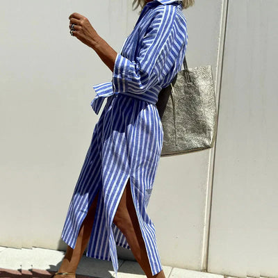 Classic Striped Shirt Dress