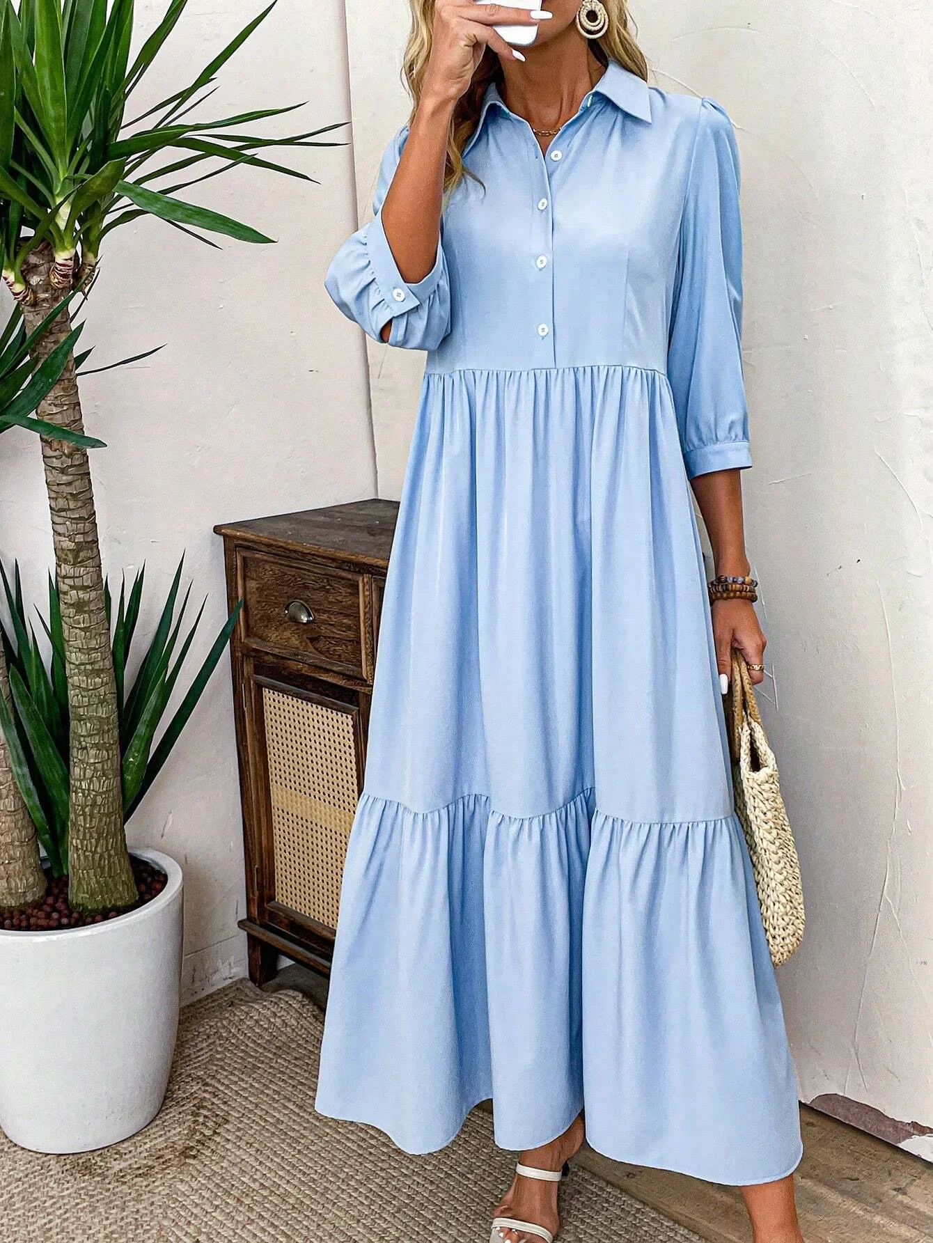 Fluid Shirt Dress