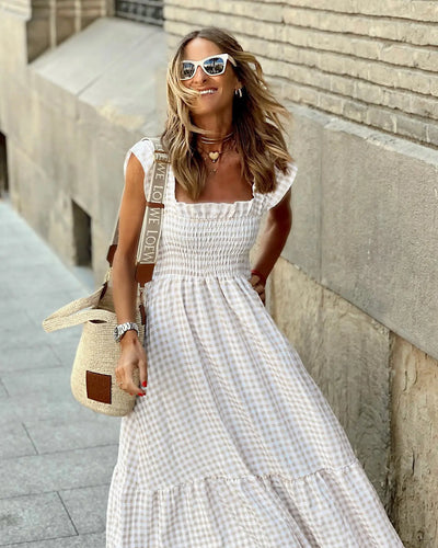 FRANCESCA | Check Dress with Retro Cut for Instant Elegance and Everyday Comfort
