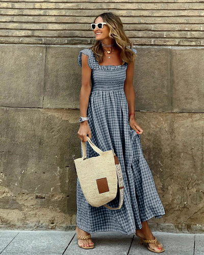 FRANCESCA | Check Dress with Retro Cut for Instant Elegance and Everyday Comfort