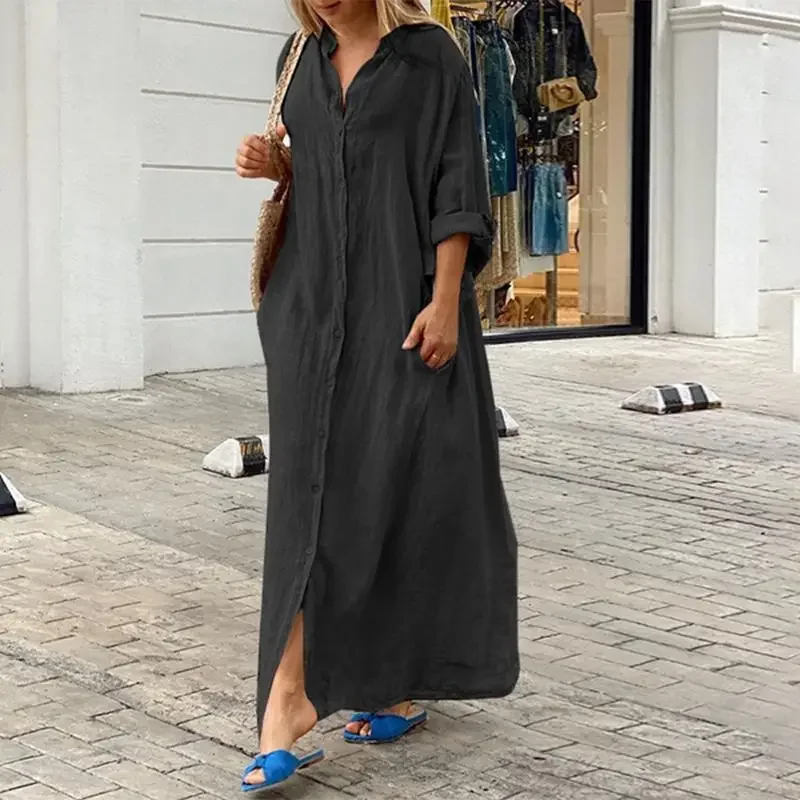 Oversized Linen Shirt Dress