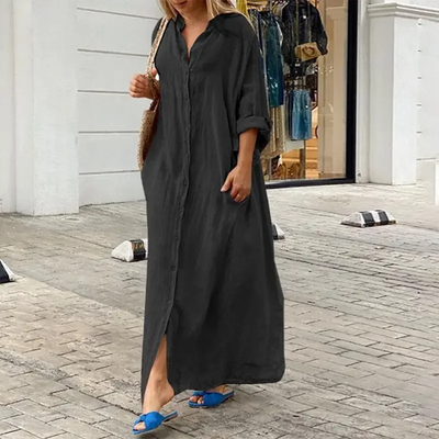 Oversized Linen Shirt Dress