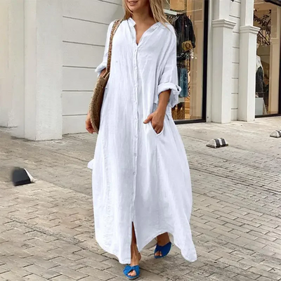 Oversized Linen Shirt Dress
