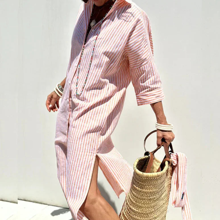 Classic Striped Shirt Dress