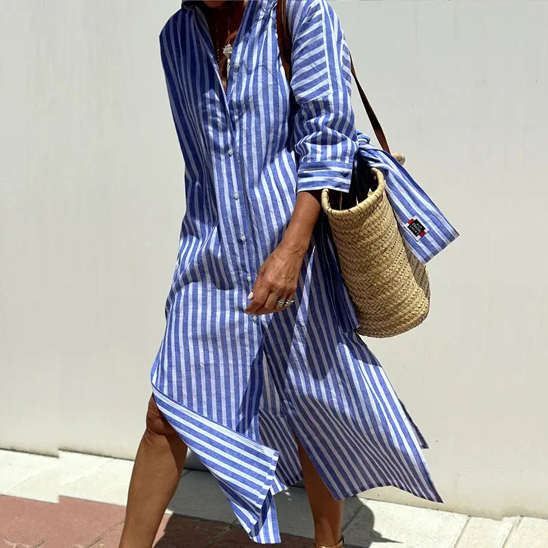 Classic Striped Shirt Dress