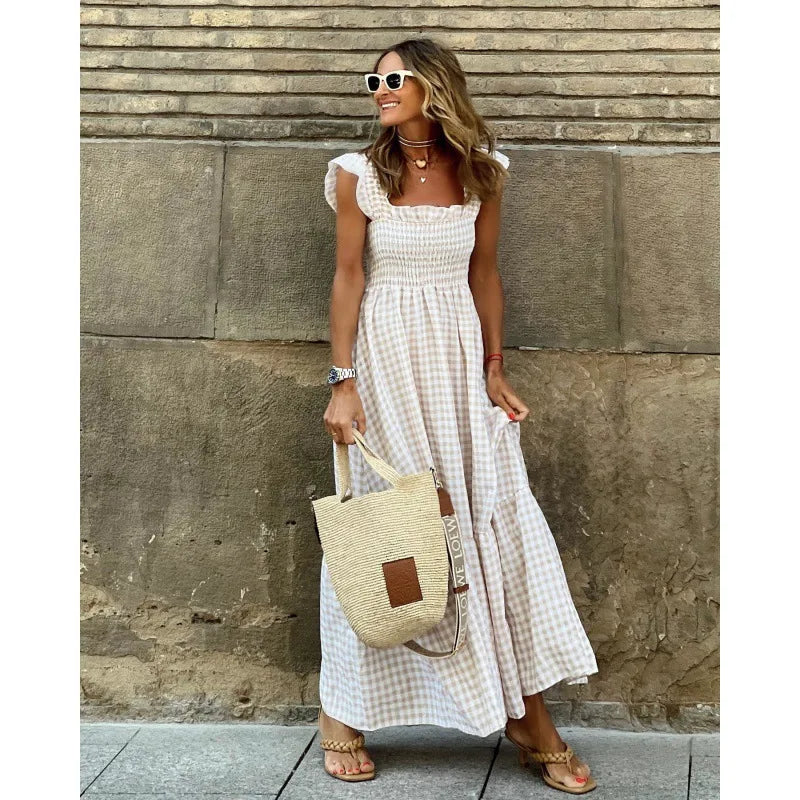 FRANCESCA | Check Dress with Retro Cut for Instant Elegance and Everyday Comfort