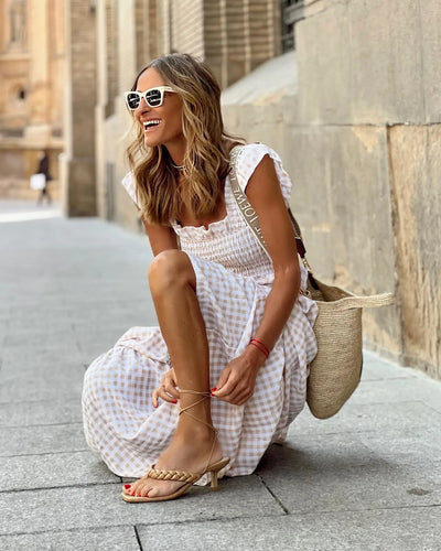 FRANCESCA | Check Dress with Retro Cut for Instant Elegance and Everyday Comfort