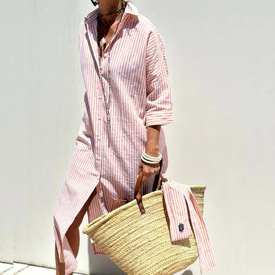 Classic Striped Shirt Dress