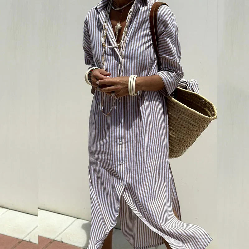 Classic Striped Shirt Dress