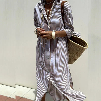 Classic Striped Shirt Dress