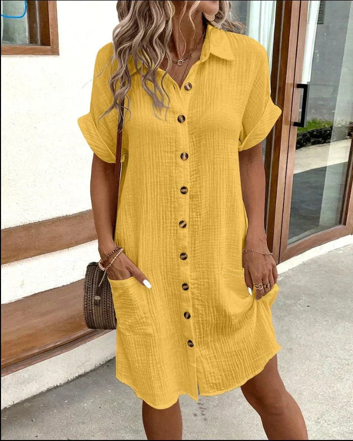 Oversized Polo Dress in Fabric