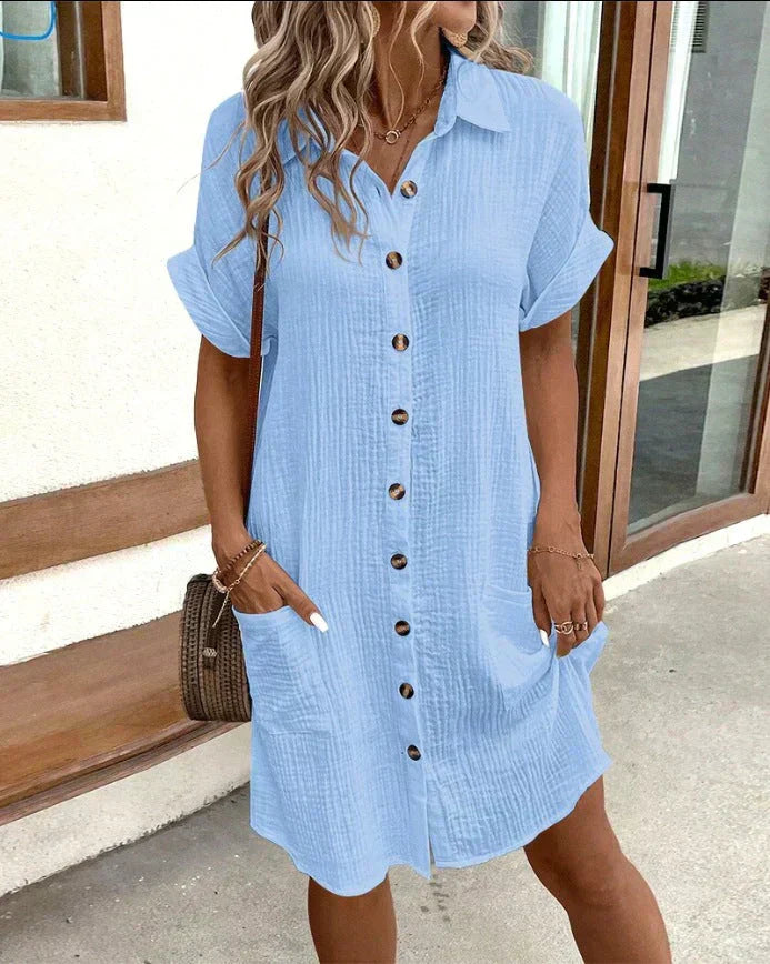 Oversized Polo Dress in Fabric
