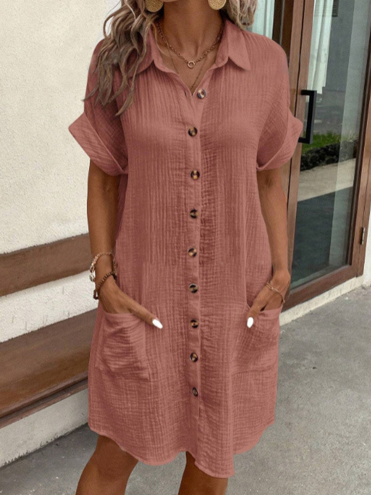 Oversized Polo Dress in Fabric