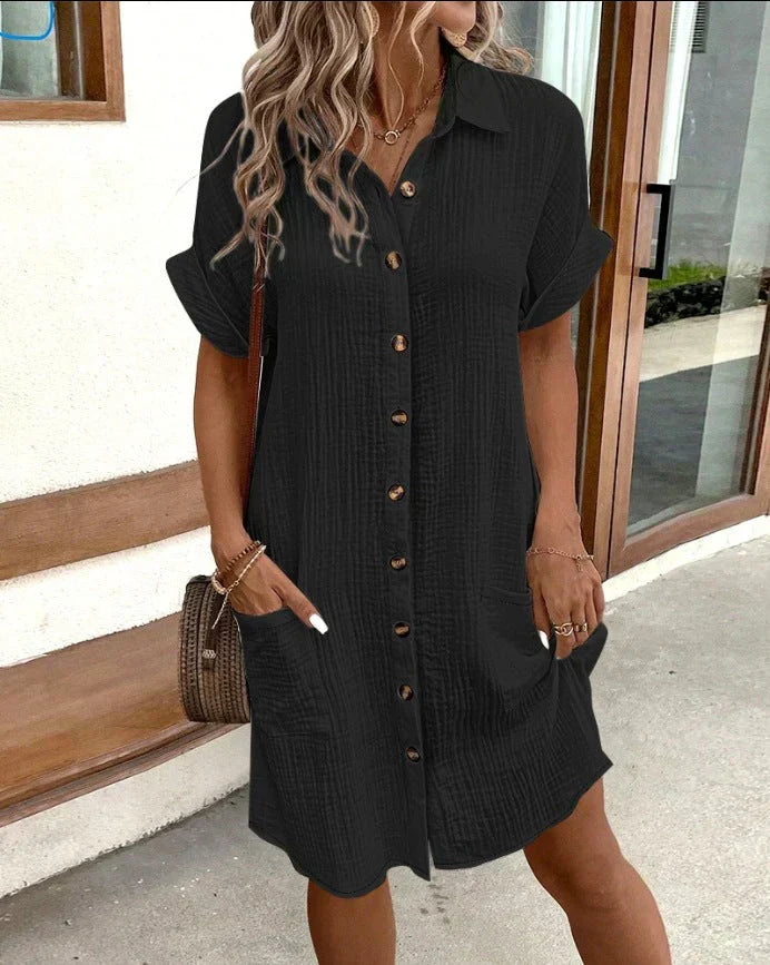 Oversized Polo Dress in Fabric