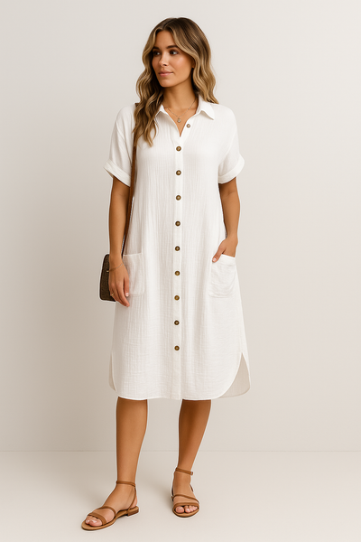 Oversized Polo Dress in Fabric