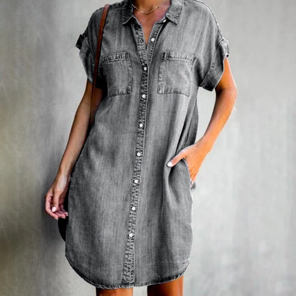Modern Denim Shirt Dress