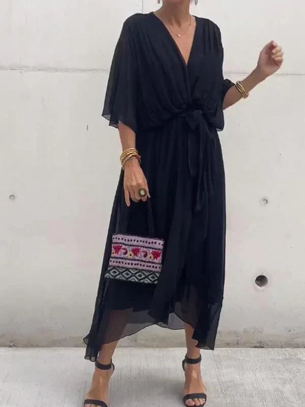 GENEVA | Elegant Long Dress with Feminine Neckline