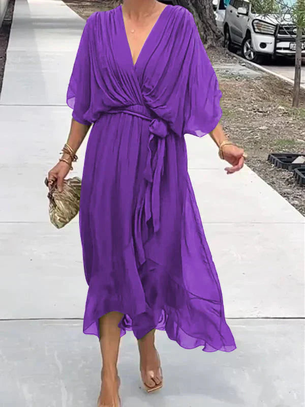 GENEVA | Elegant Long Dress with Feminine Neckline