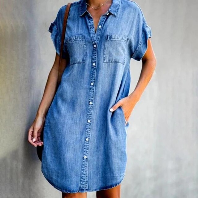 Modern Denim Shirt Dress