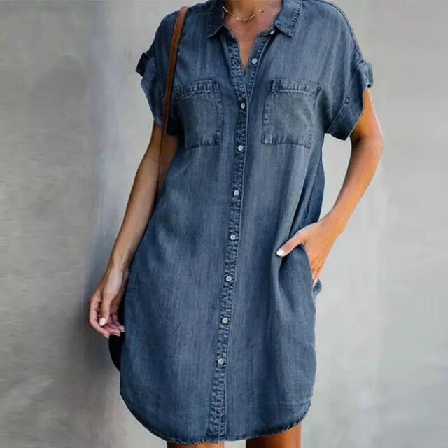 Modern Denim Shirt Dress