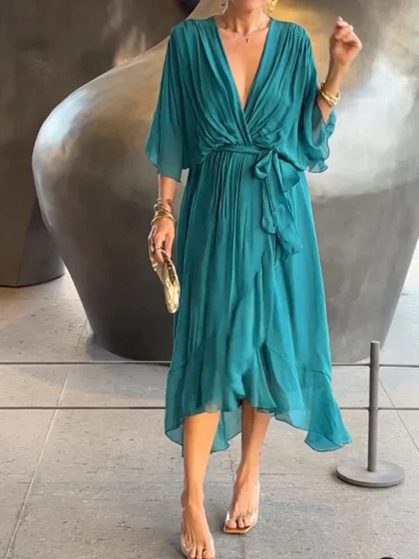 GENEVA | Elegant Long Dress with Feminine Neckline