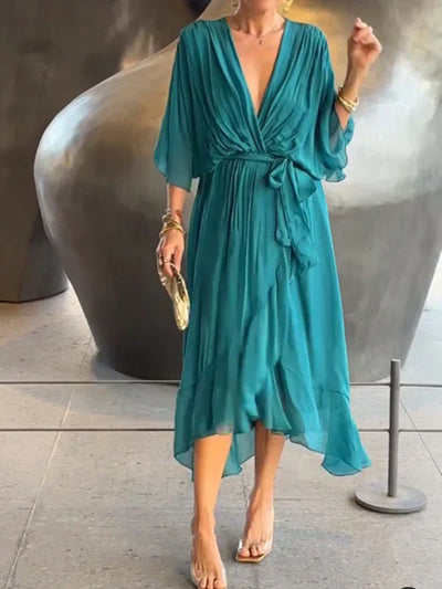 GENEVA | Elegant Long Dress with Feminine Neckline