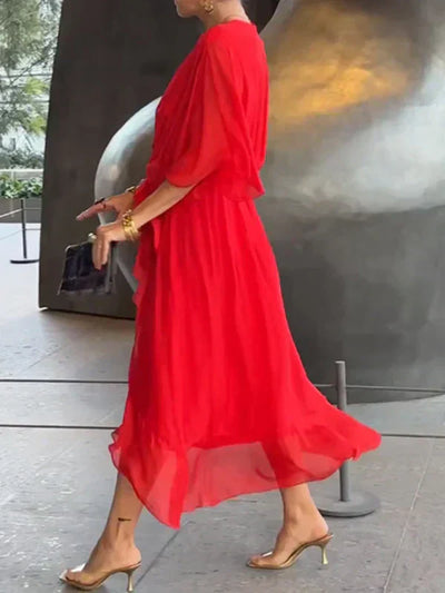 GENEVA | Elegant Long Dress with Feminine Neckline