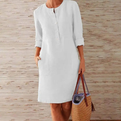 Long Sleeve Linen Dress